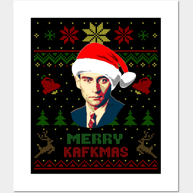 Franz Kafka Funny Merry Christmas Kafkmas Wall Art by Nerd_art